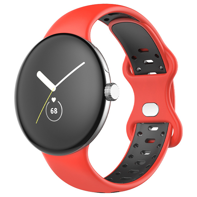 Google Pixel Watch Double Sport Strap - Red Black