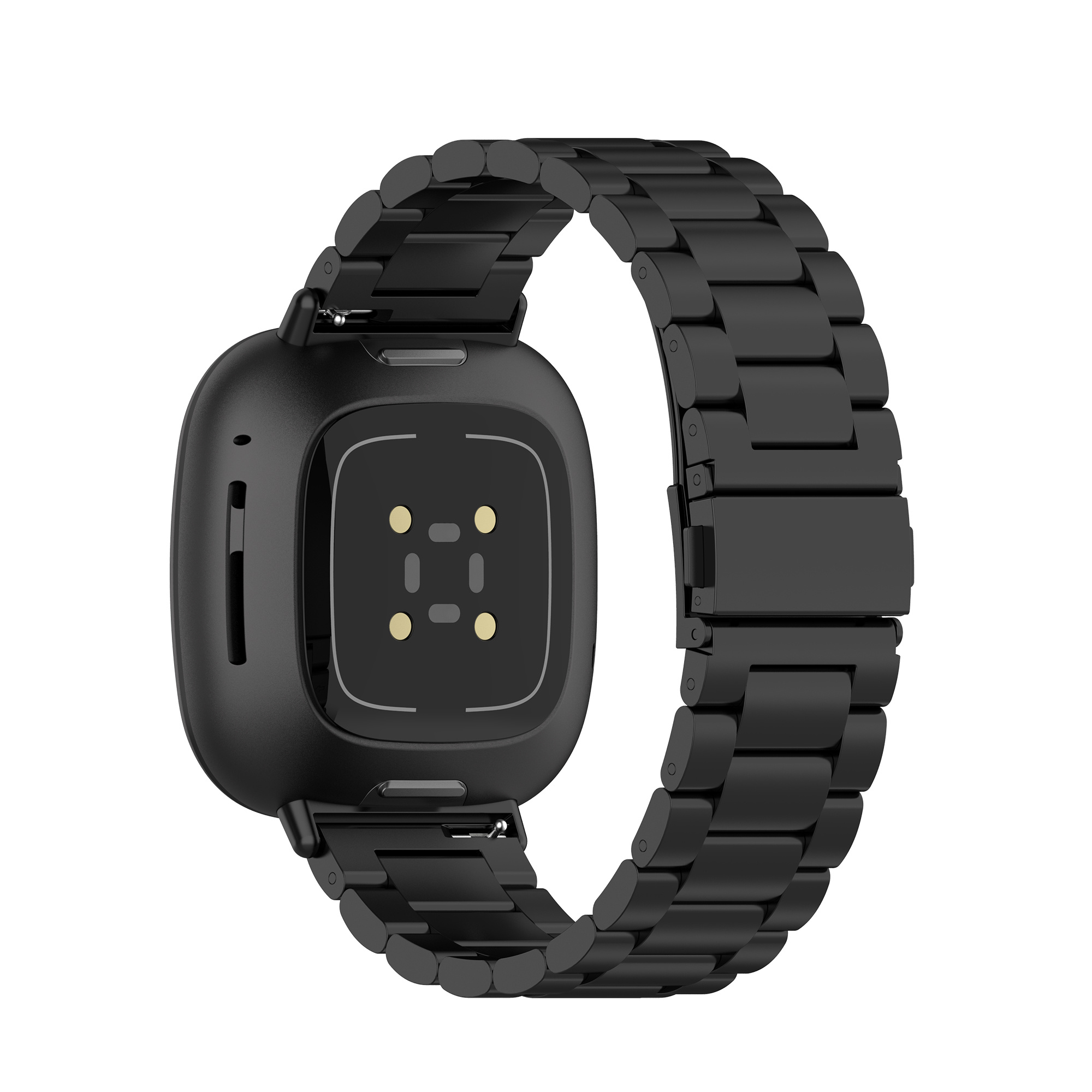 Fitbit Versa 3 / Sense Beads Steel Link Strap - Black