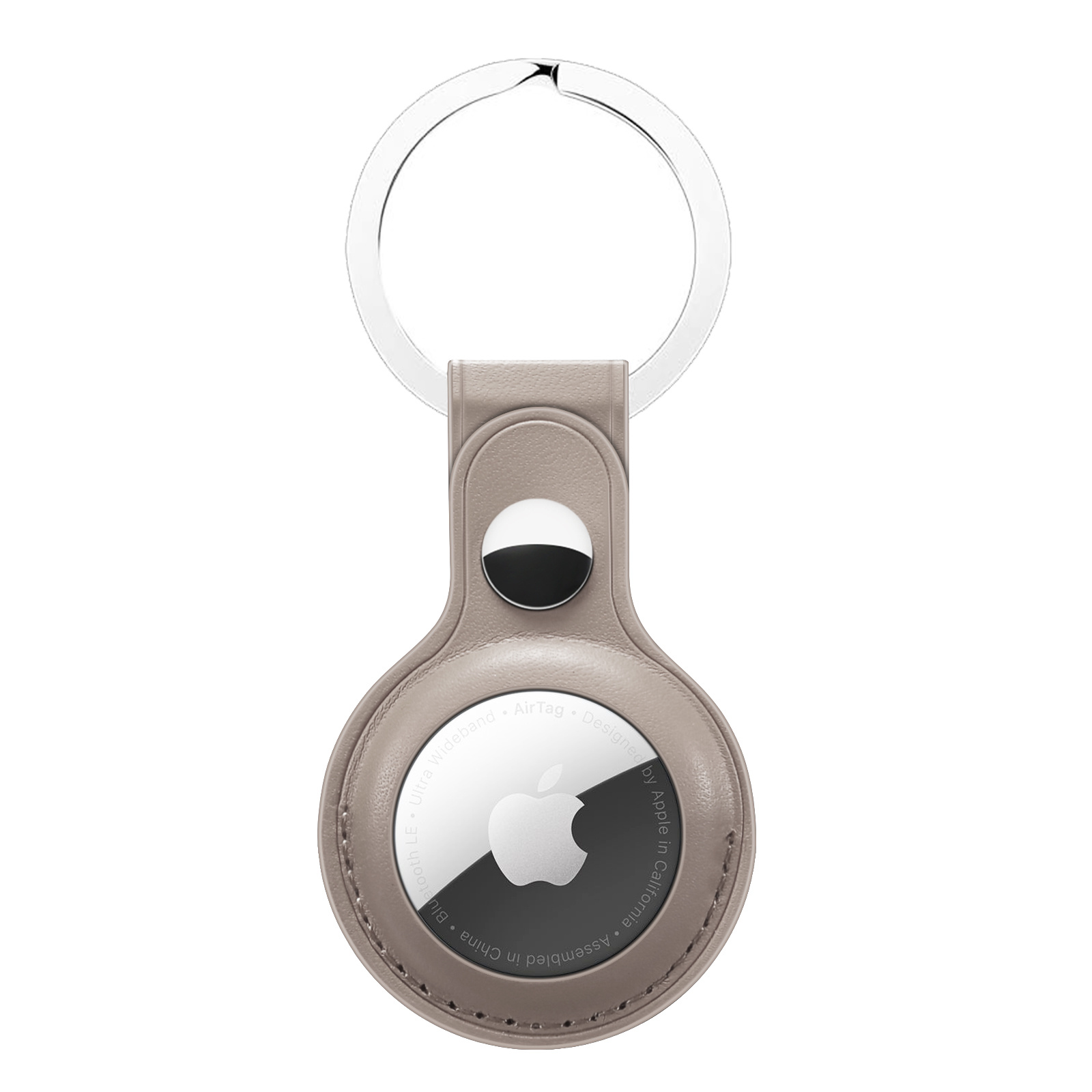 Airtag Leather Key Ring - Khaki