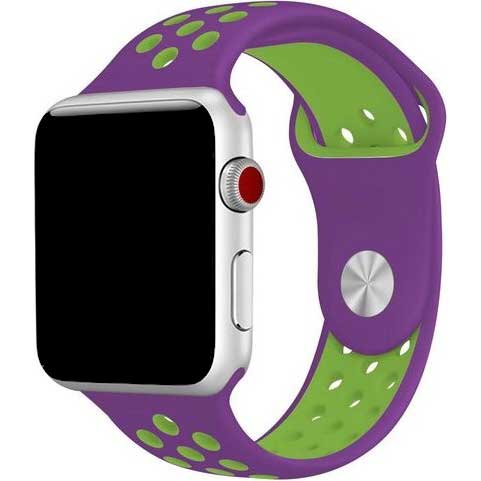 Apple Watch Double Sport Strap - Purple Green