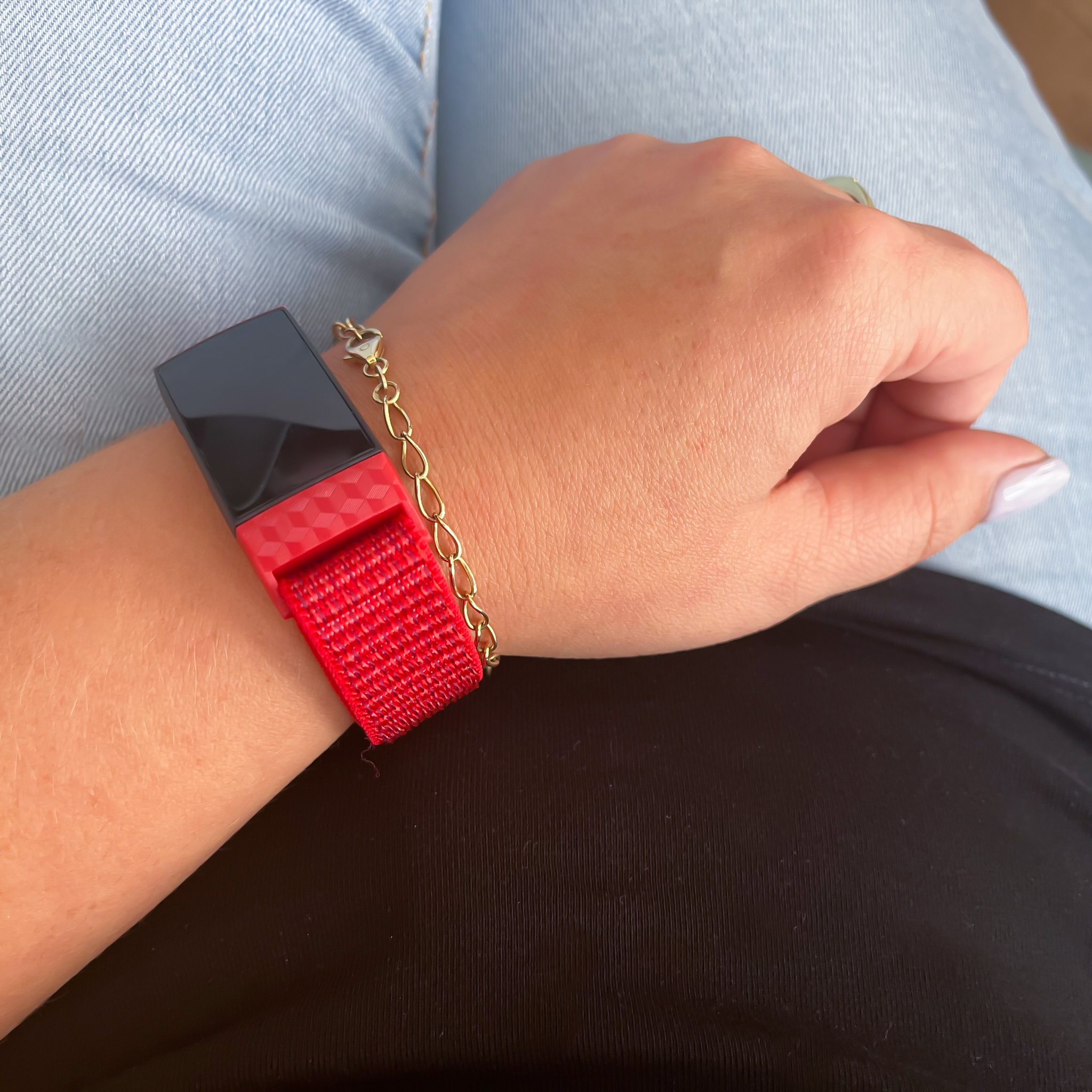 Fitbit Charge 3 &Amp; 4 Nylon Strap - Red