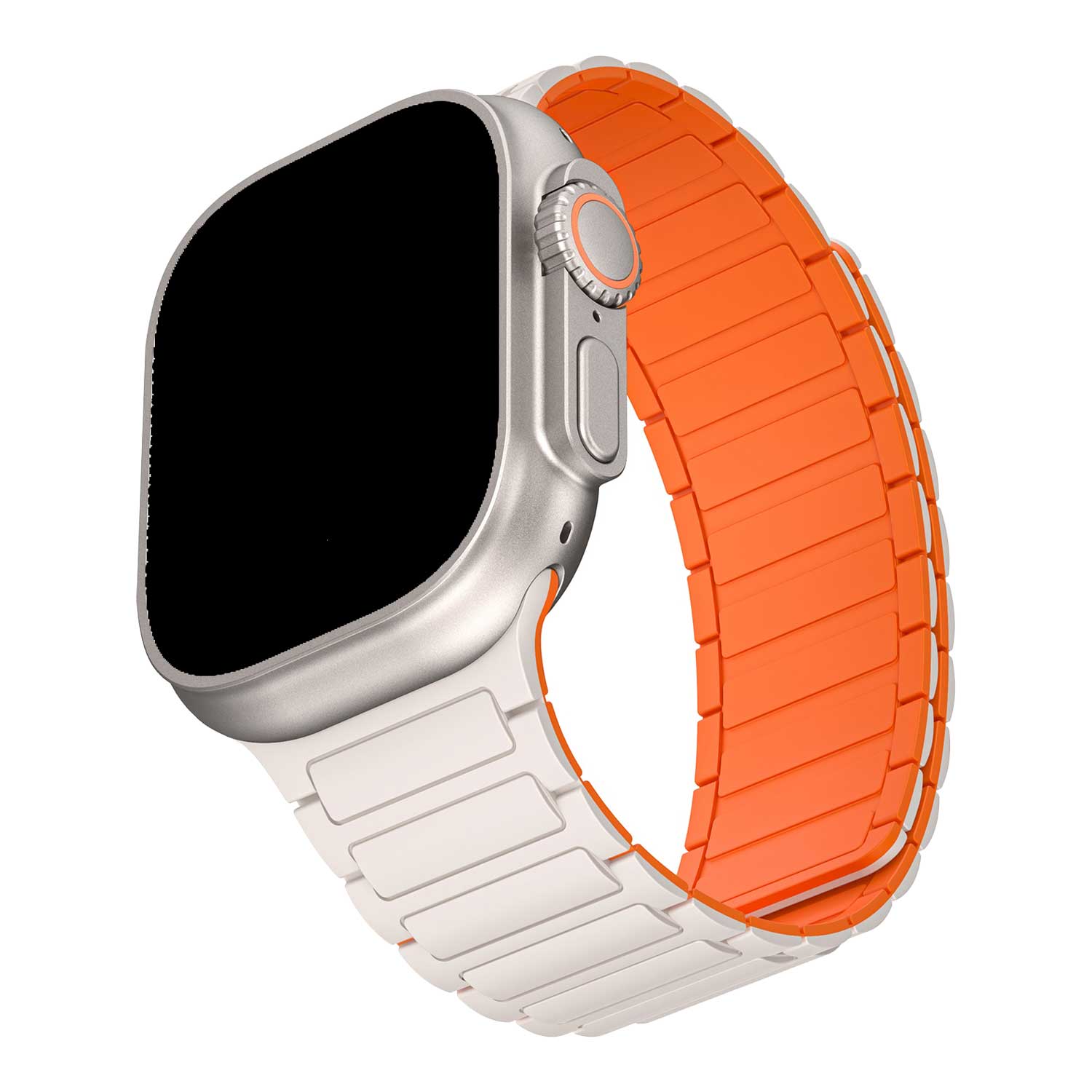 Apple Watch strap Zyro - silicone - starlight orange