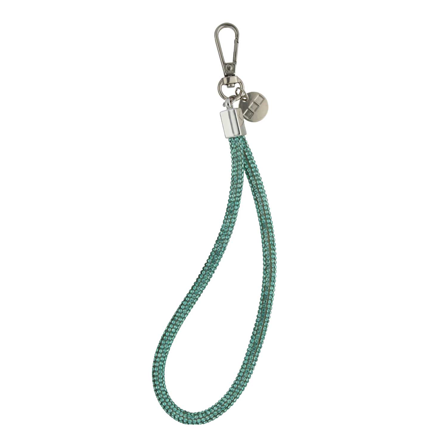 Phone cord Diamond - sea blue - silver