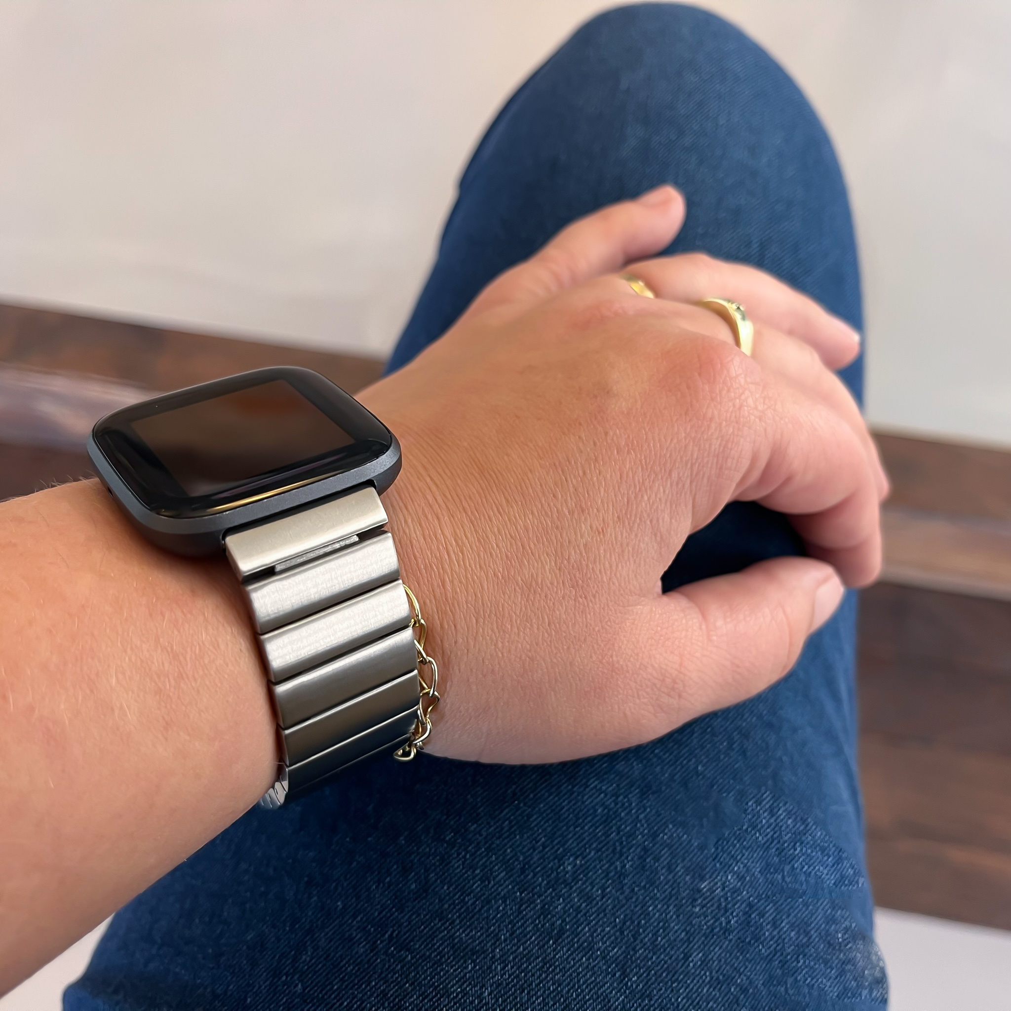 Fitbit Versa Steel Link Strap - Silver