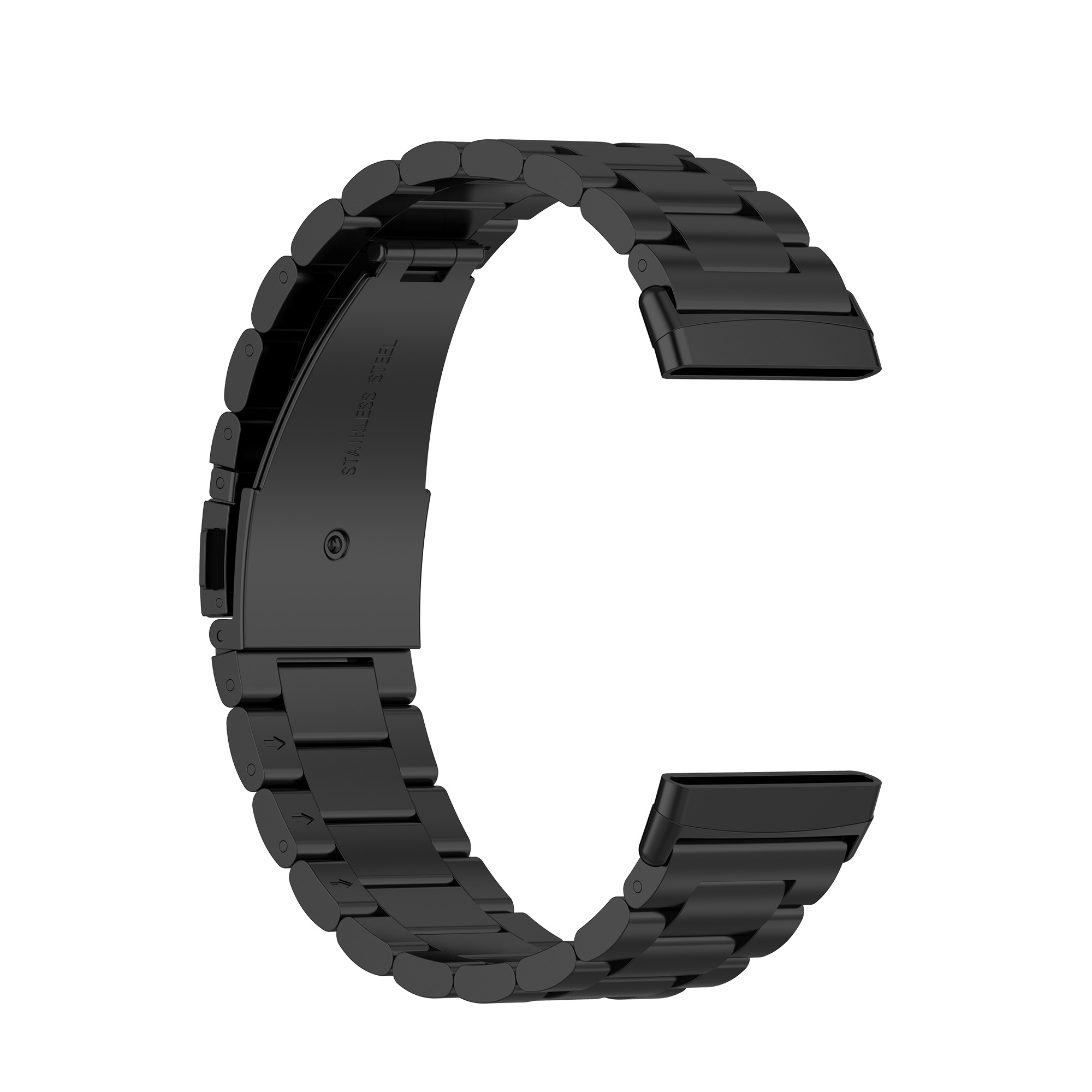 Fitbit Versa 3 / Sense Beads Steel Link Strap - Black