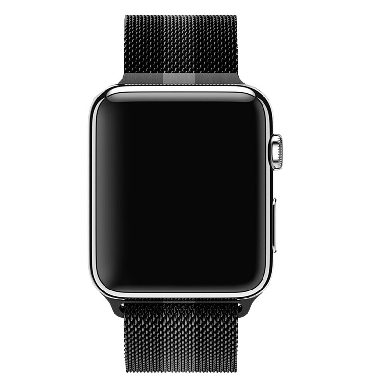 Apple Watch Milanese Strap - Black Grey Striped