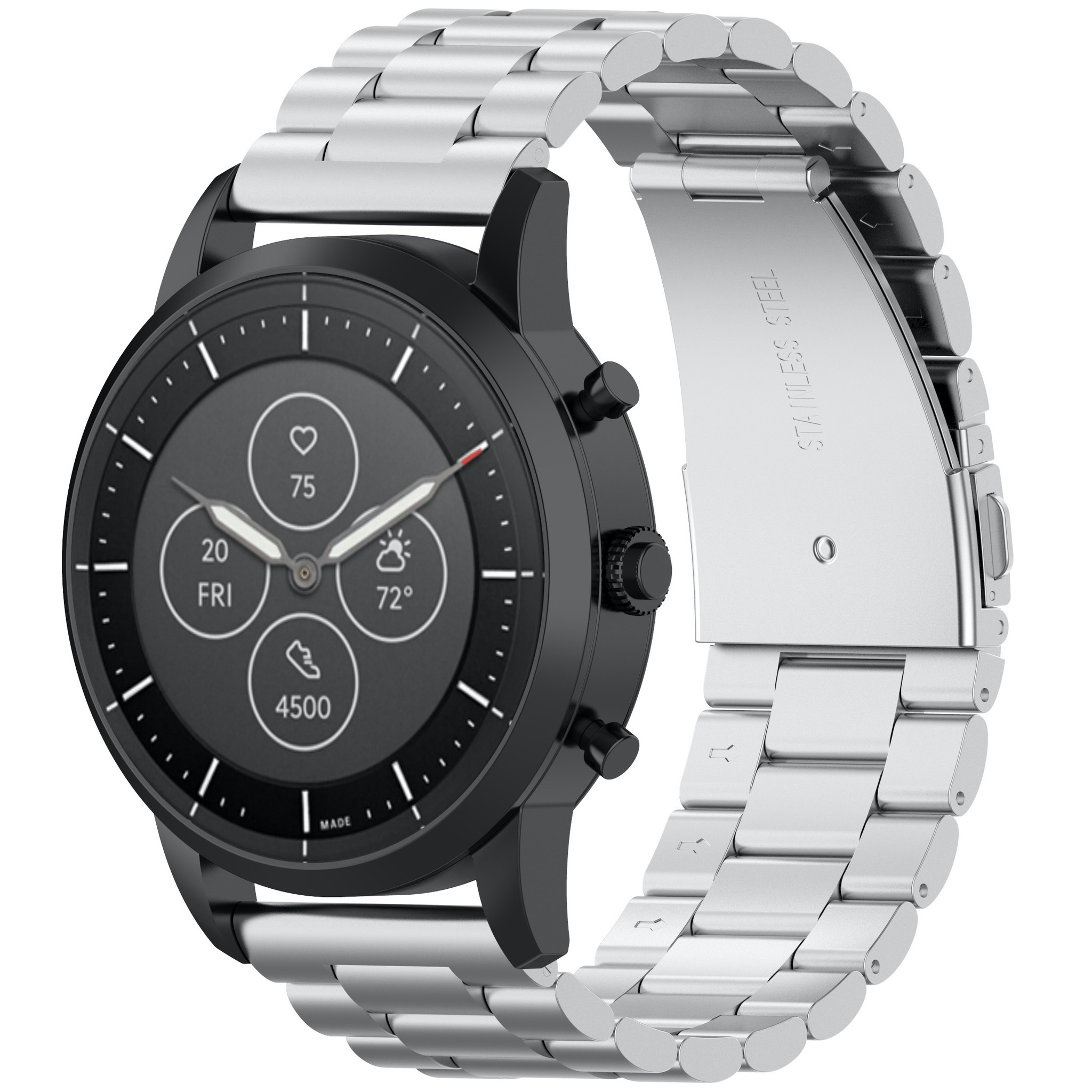 Huawei Watch Gt Beads Steel Link Strap - Silver