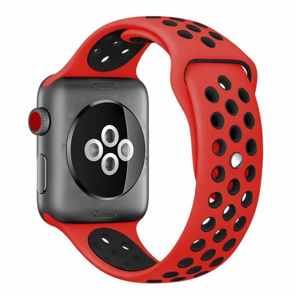 Apple Watch Double Sport Strap - Red Black