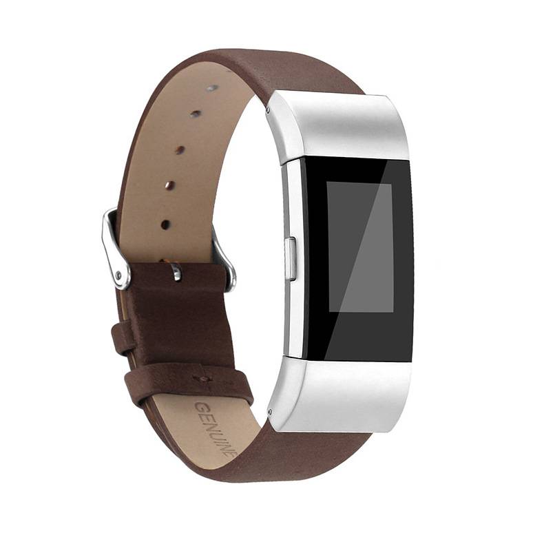 Fitbit Charge 2 Basic Leather Strap - Dark Brown