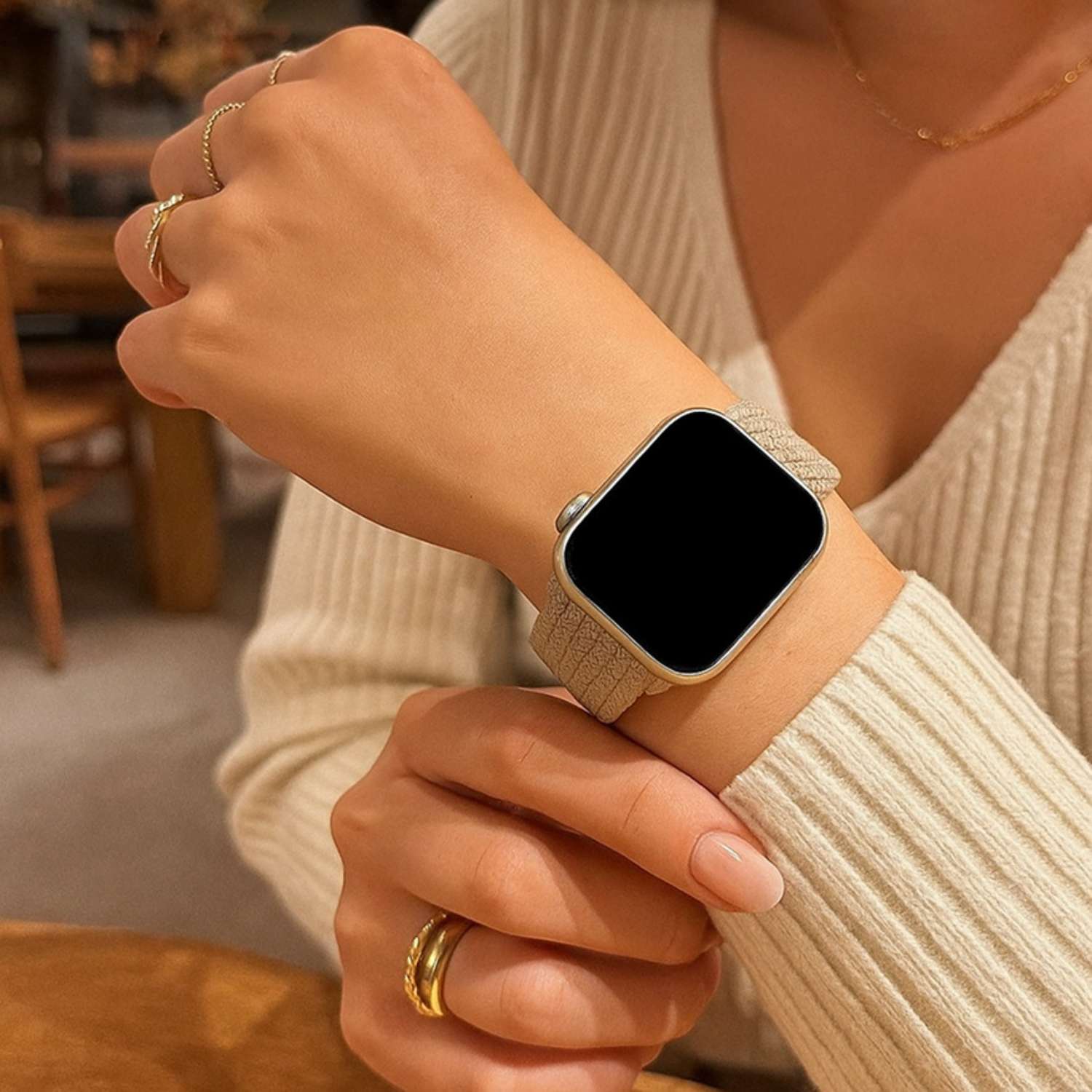 Apple Watch strap Zyra - nylon - beige