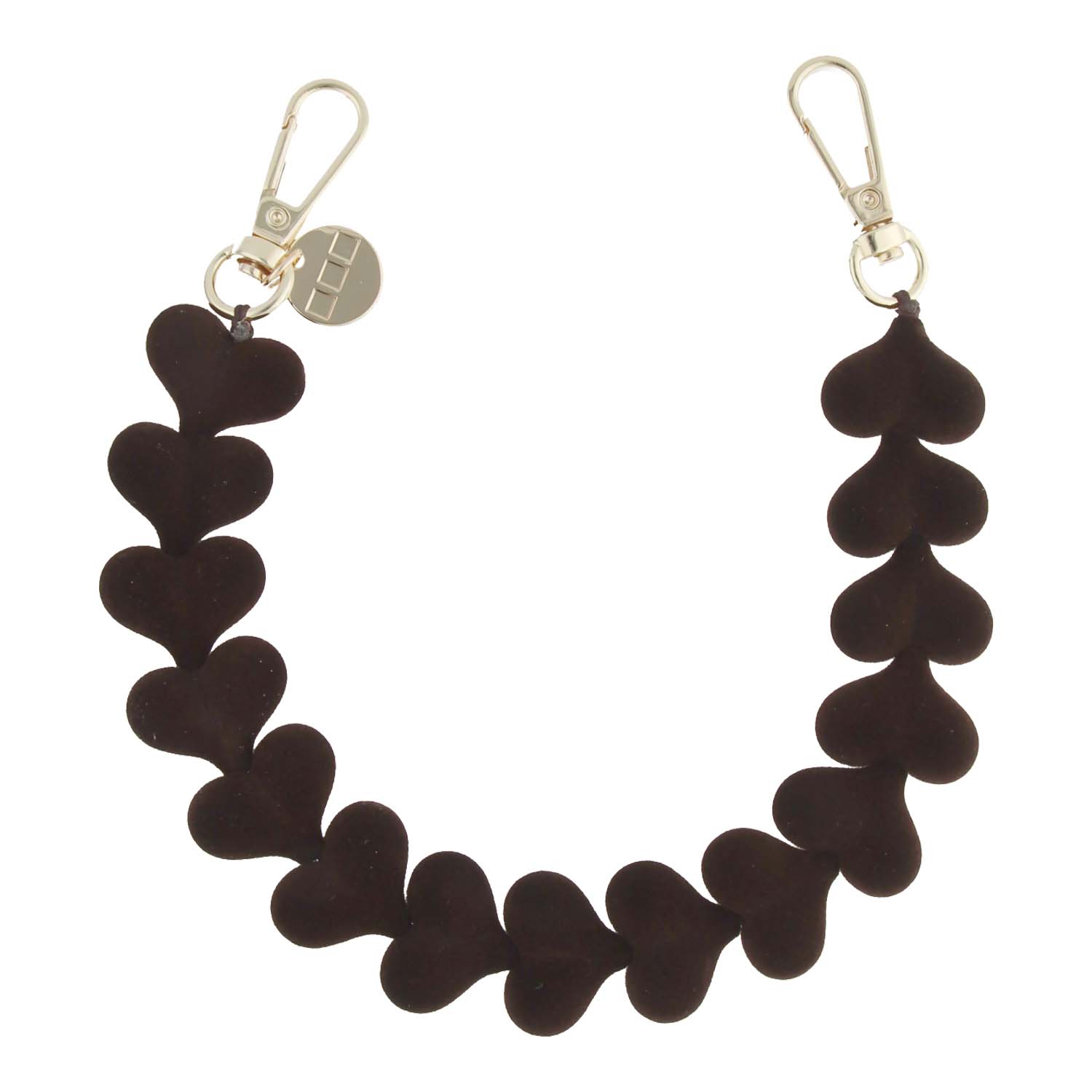 Telephone cord Fluwee - dark brown - gold