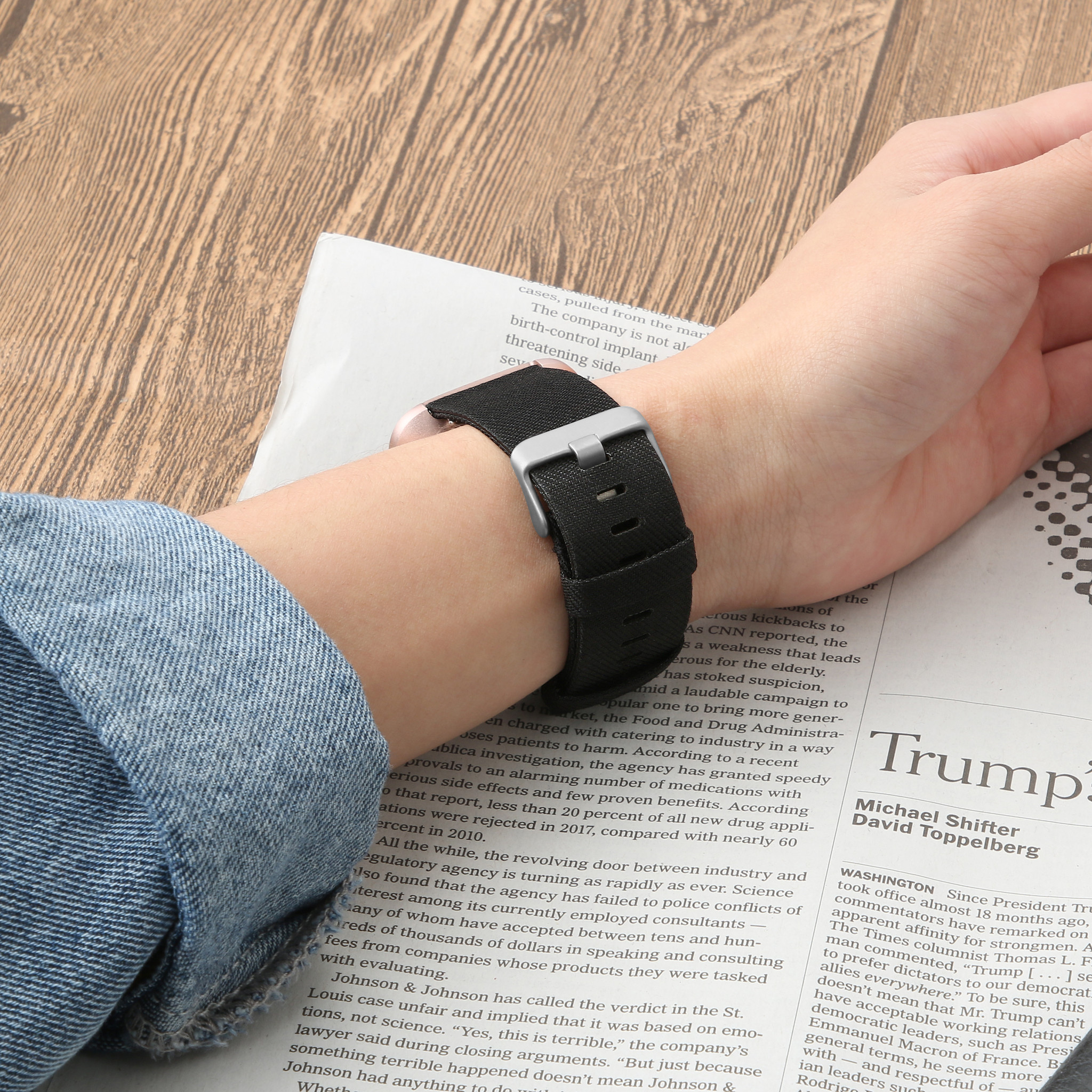 Fitbit Versa Nylon Buckle Strap - Black