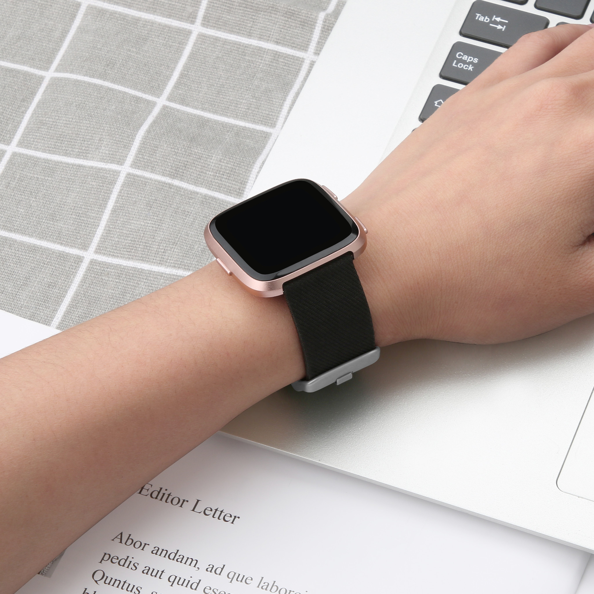 Fitbit Versa Nylon Buckle Strap - Black