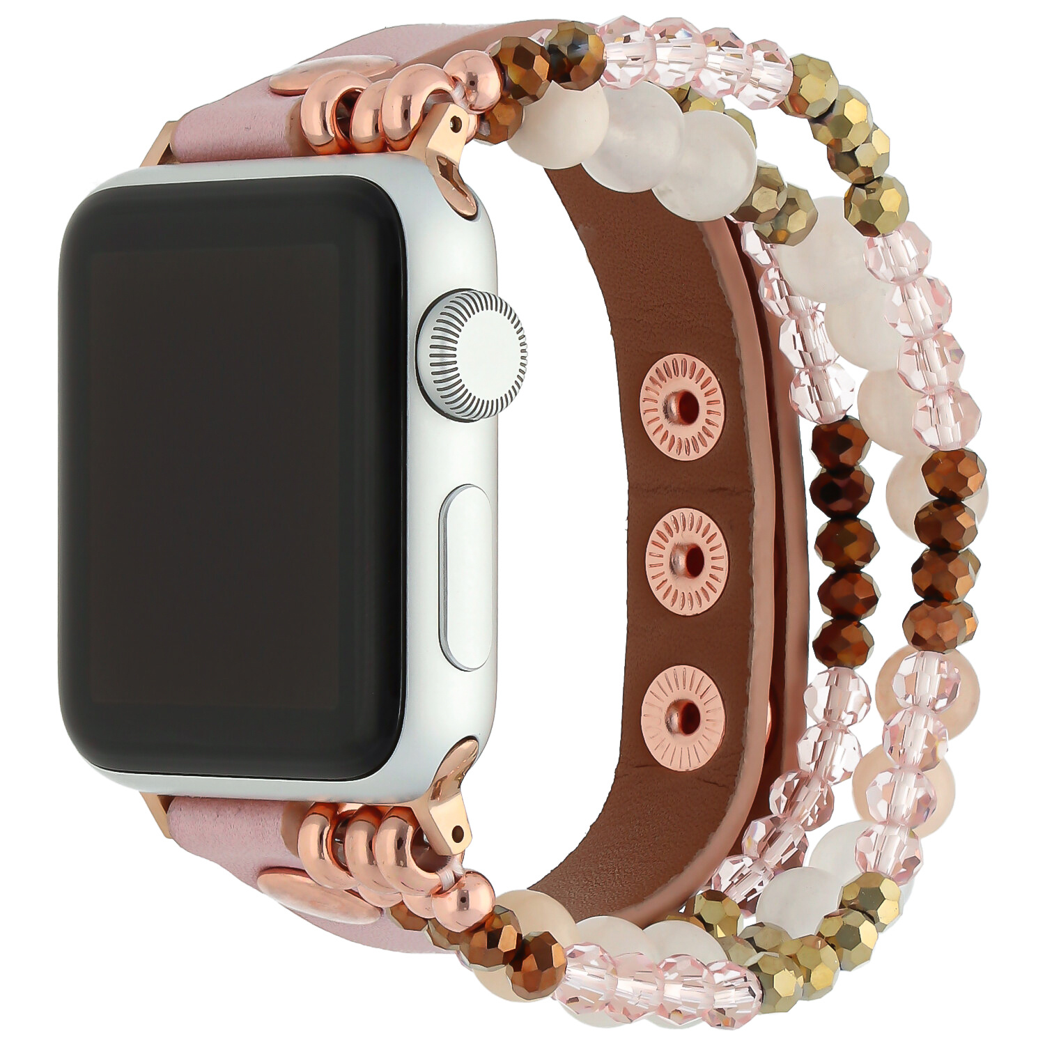 Apple Watch Leather Jewellery Strap - Pink