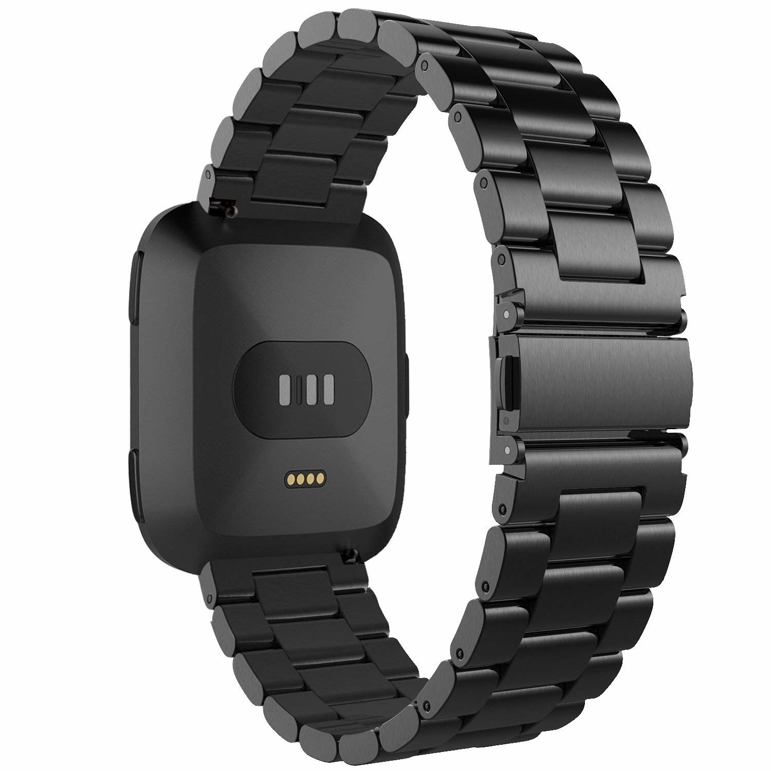 Fitbit Versa Beads Steel Link Strap - Black