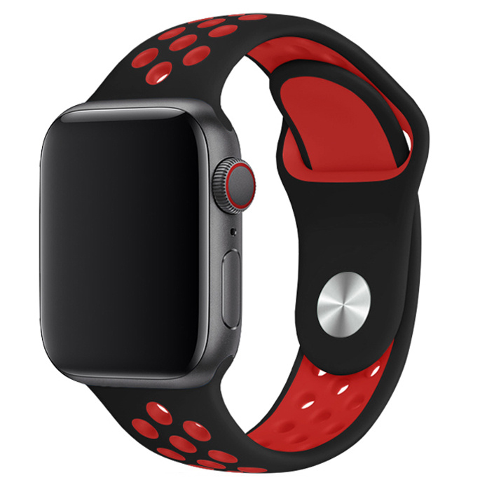 Apple Watch Double Sport Strap - Black Red