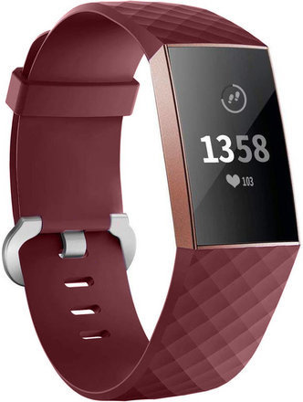 Fitbit Charge 3 &Amp; 4 Sport Waffle Strap - Wine Red Fitbit Charge 3 &Amp; 4 Sport Waffle Strap - Wine Red