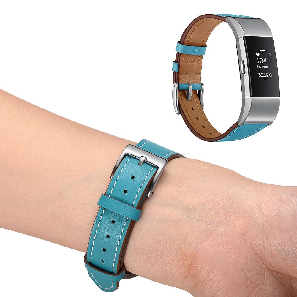 Fitbit Charge 2 Premium Leather Strap - Light Blue
