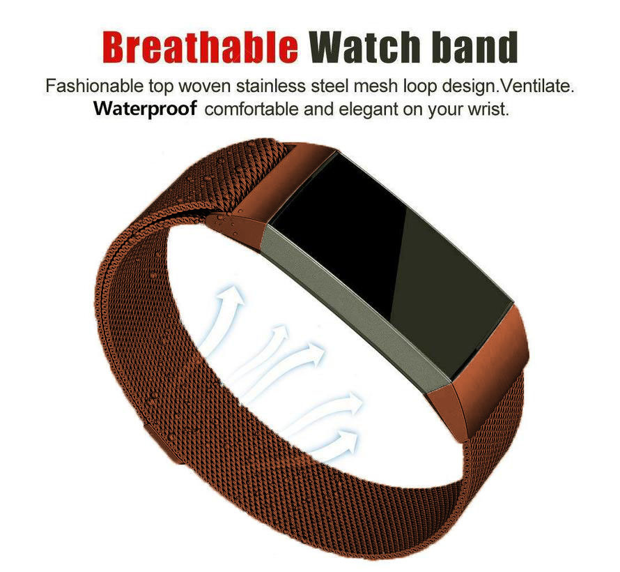 Fitbit Charge 3 &Amp; 4 Milanese Strap - Brown