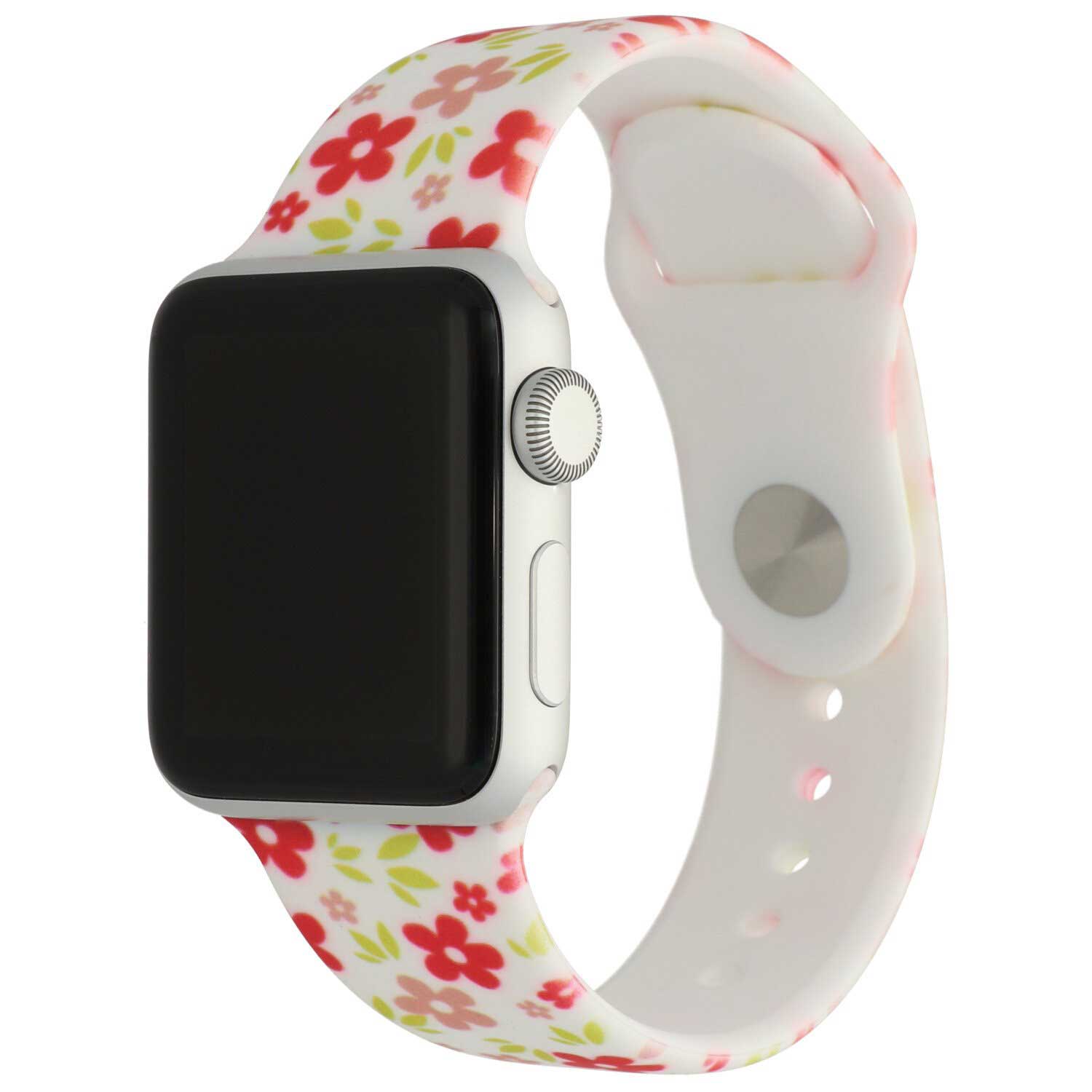 Apple Watch Print Sport Strap - Flowers Red