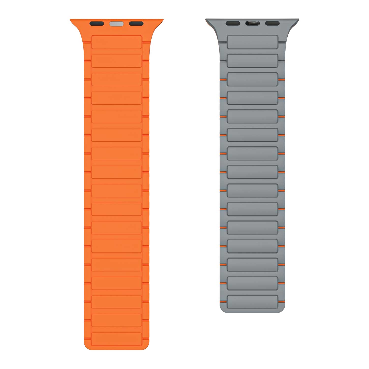 Apple Watch strap Zyro - silicone - grey orange