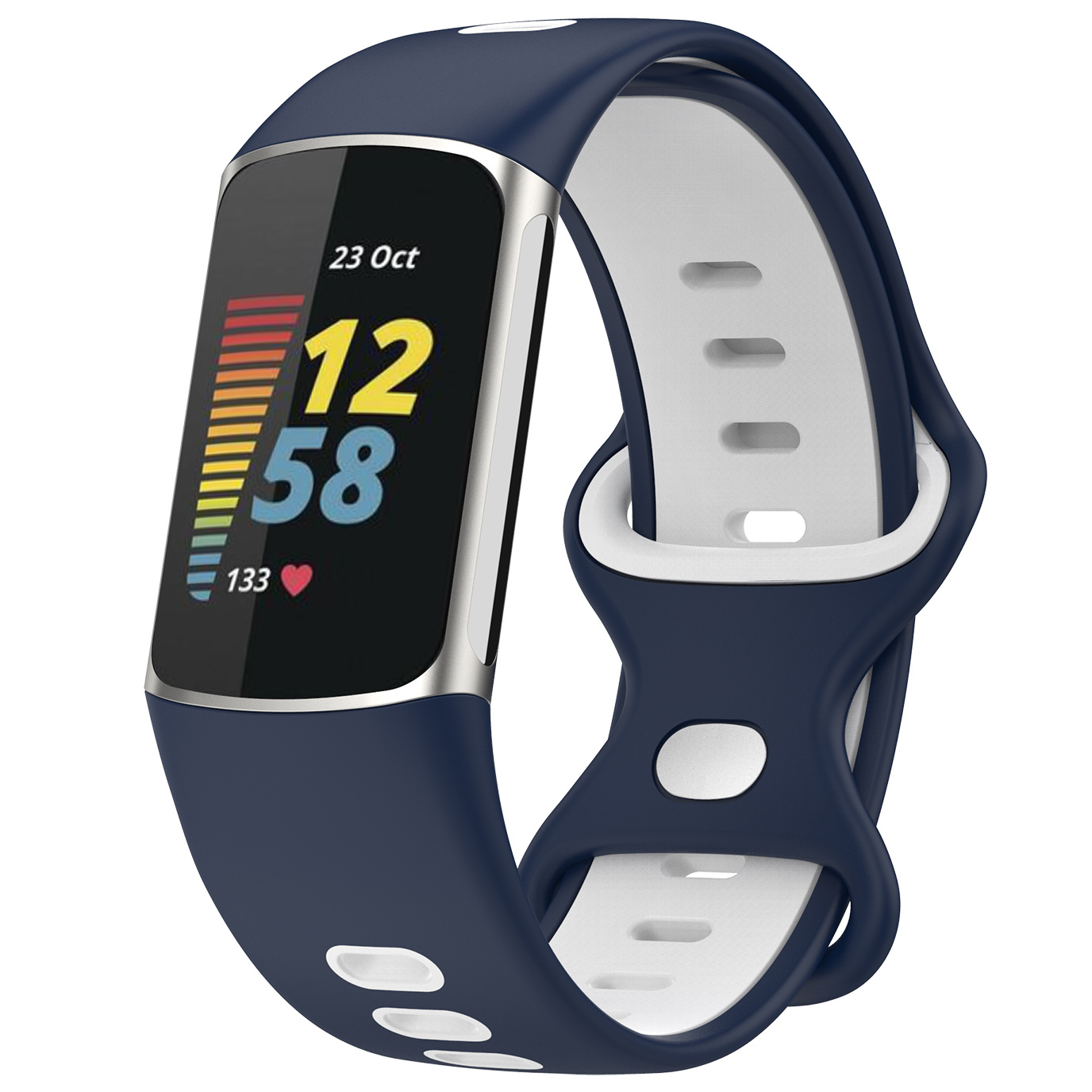 Fitbit Charge 5 Double Sport Strap - Dark Blue White