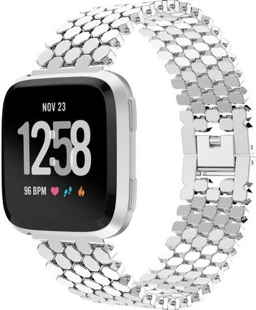 Fitbit Versa Fish Steel Link Strap - Silver