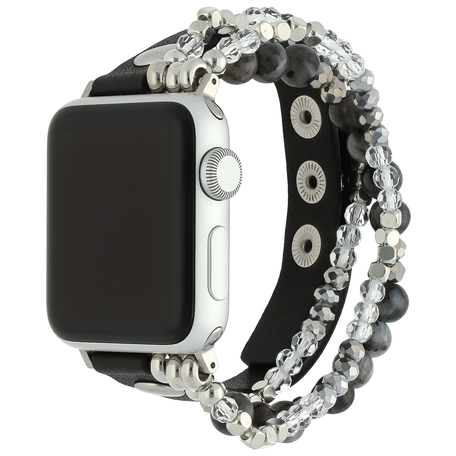 Apple Watch Leather Jewellery Strap - Black