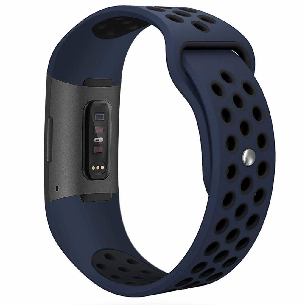 Fitbit Charge 3 &Amp; 4 Double Sport Strap - Dark Blue Black