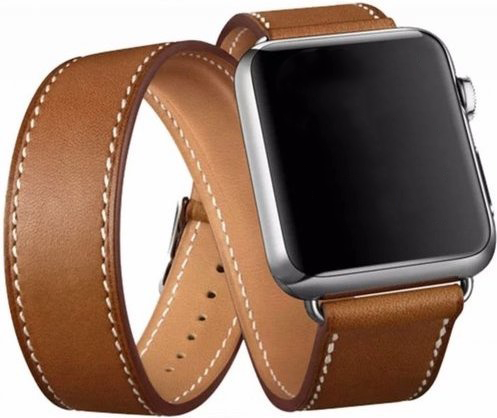 Apple Watch Leather Long Loop Strap - Brown