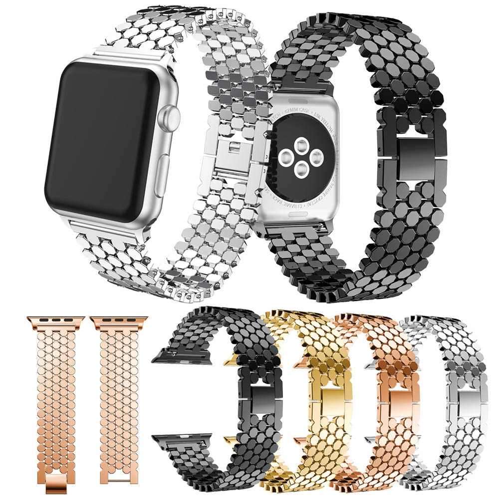 Apple Watch Fish Steel Link Strap - Gold