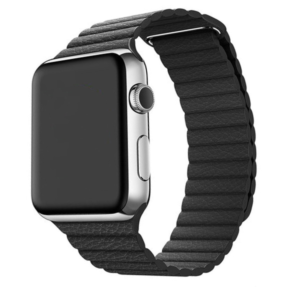 Apple Watch Leather Rib Strap - Black