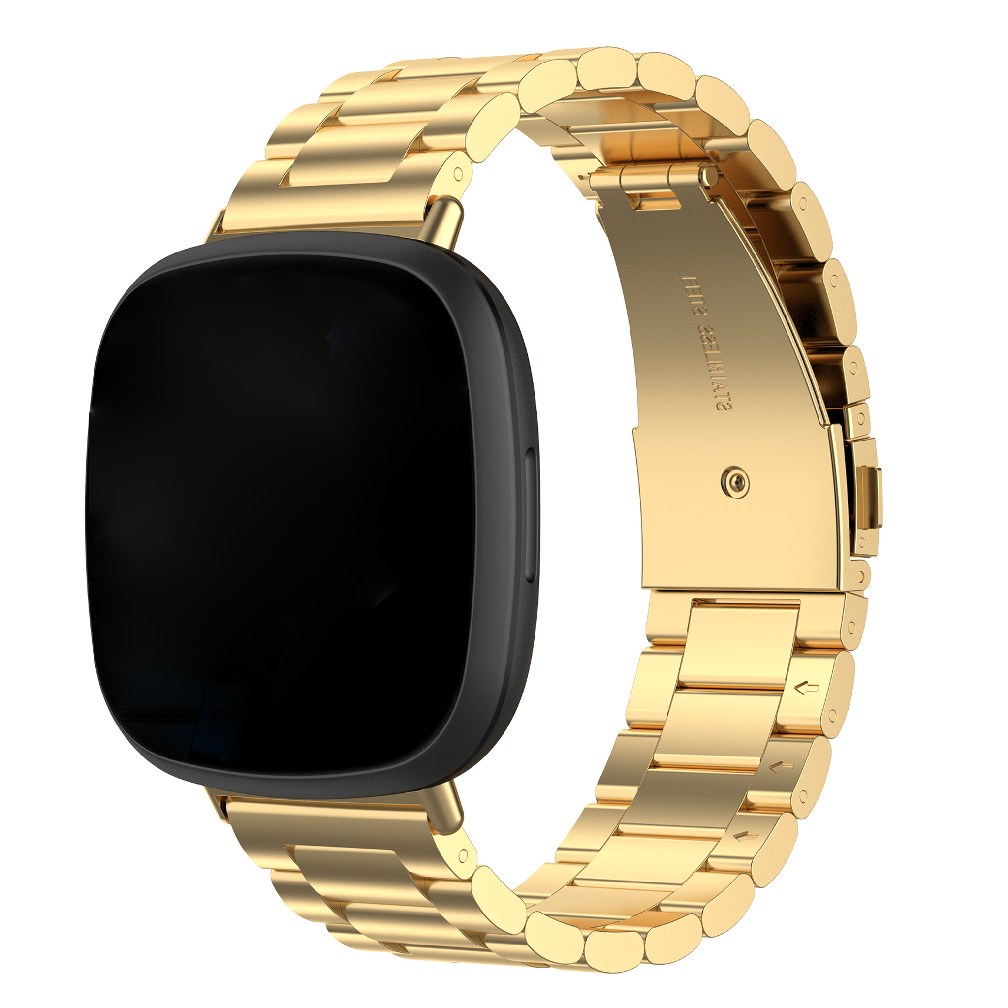 Fitbit Versa 3 / Sense Beads Steel Link Strap - Gold