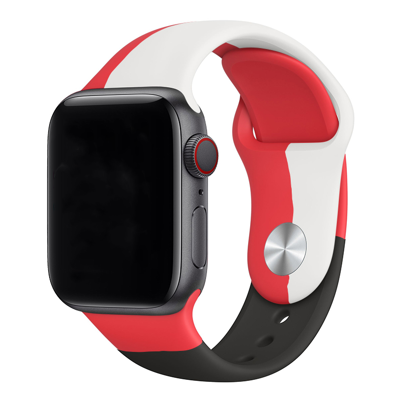Apple Watch Sport Strap Black Unity - Red White