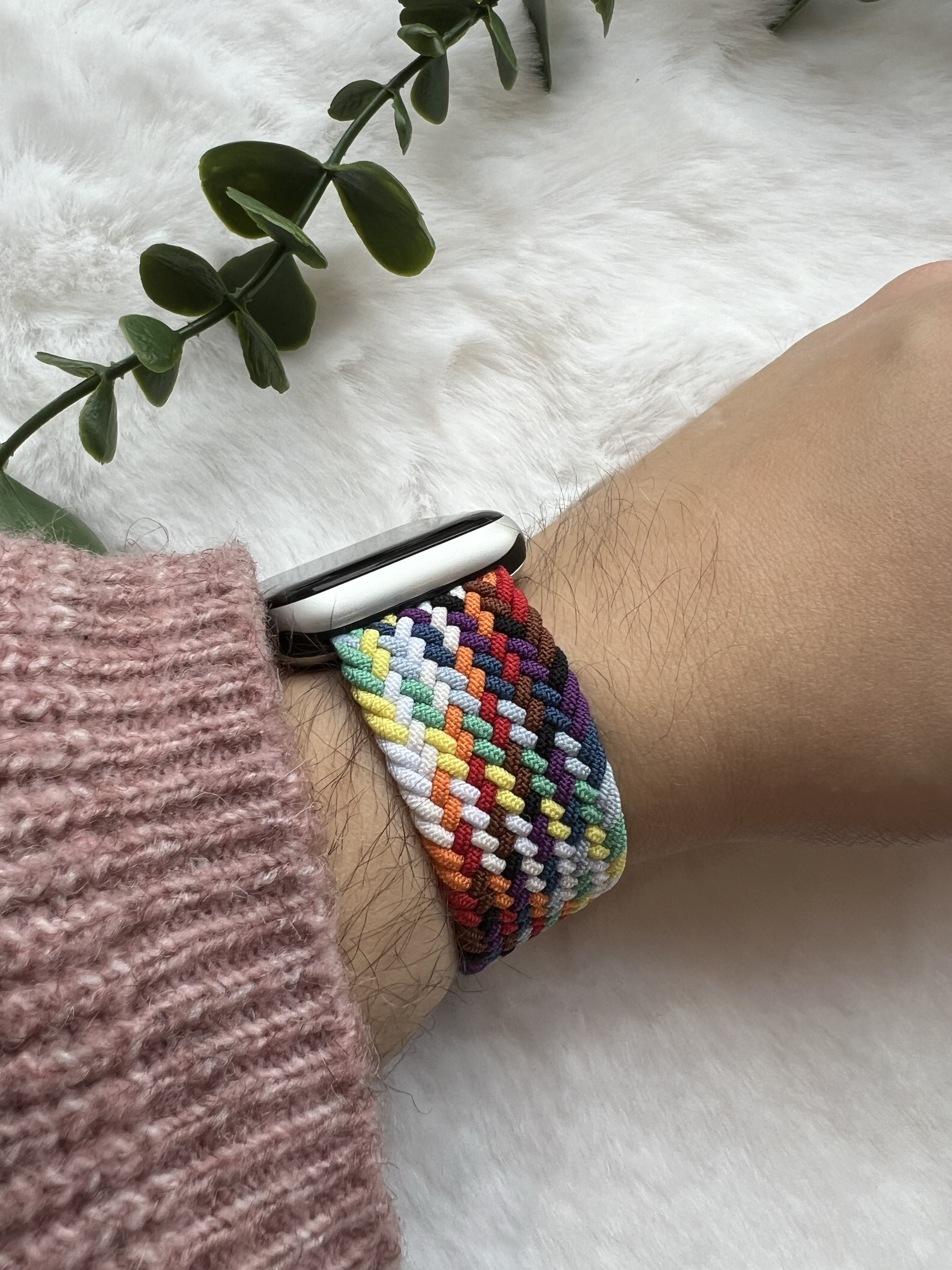 Apple Watch Nylon Braided Solo Loop Strap - Colourful Bright