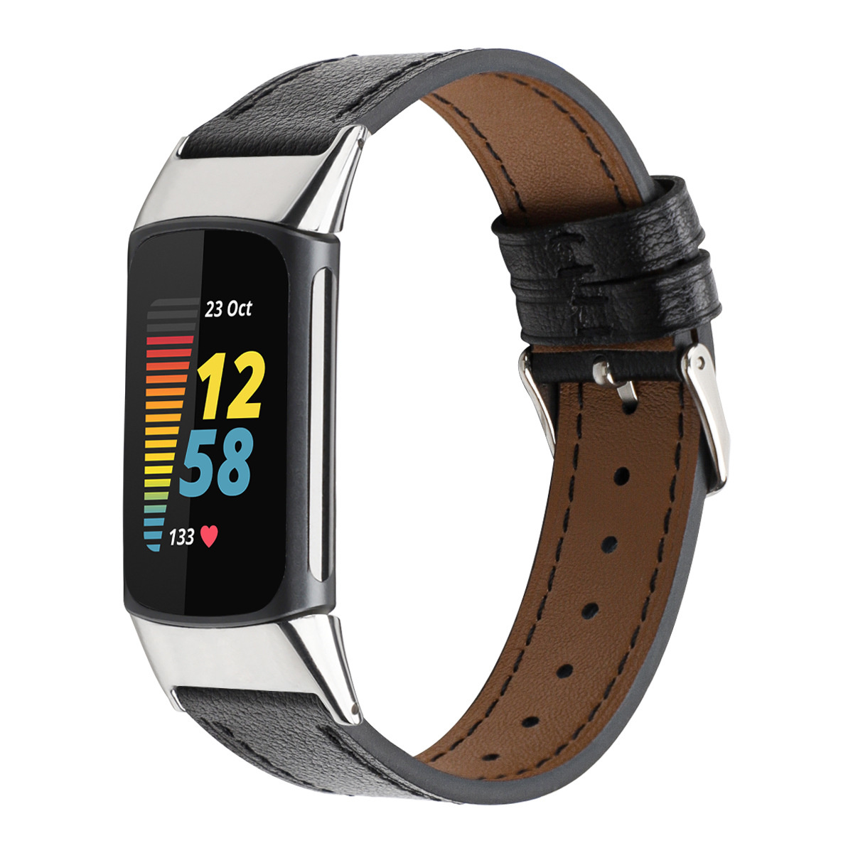 Fitbit Charge 5 Leather Strap - Black