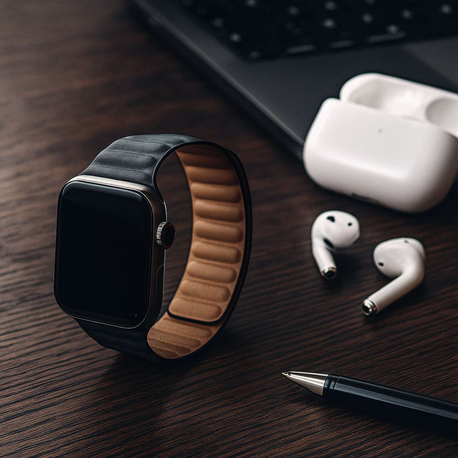 Apple Watch Leather Solo Strap - Black