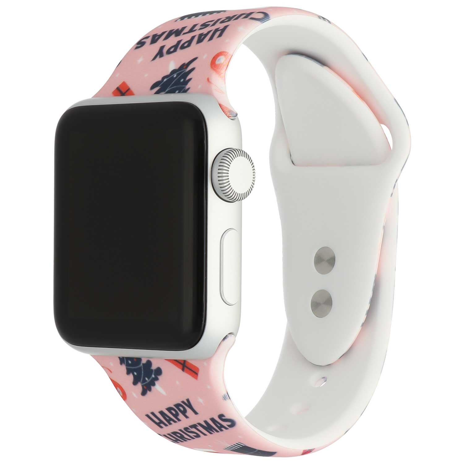 Apple Watch Print Sport Strap - Christmas Pink