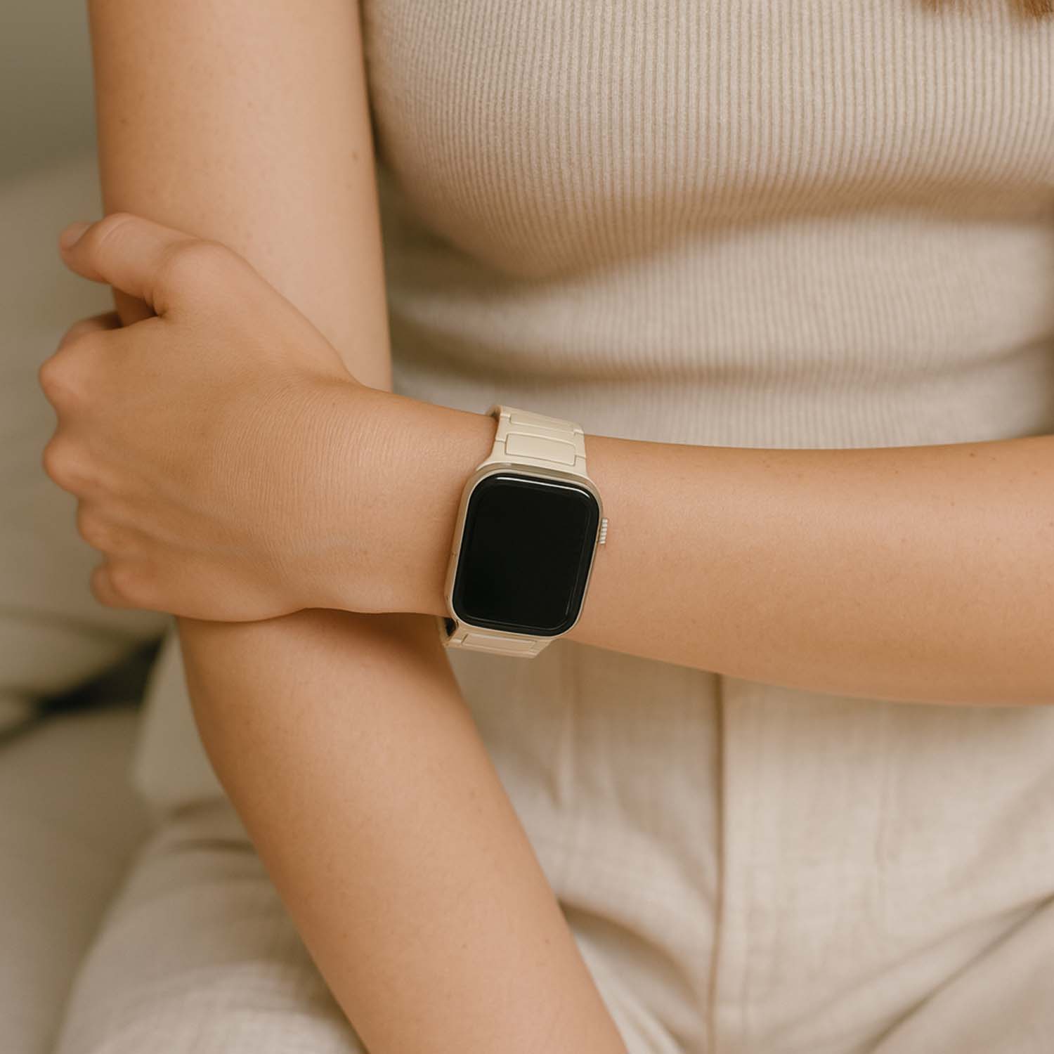 Apple Watch strap Zyro - silicone - starlight