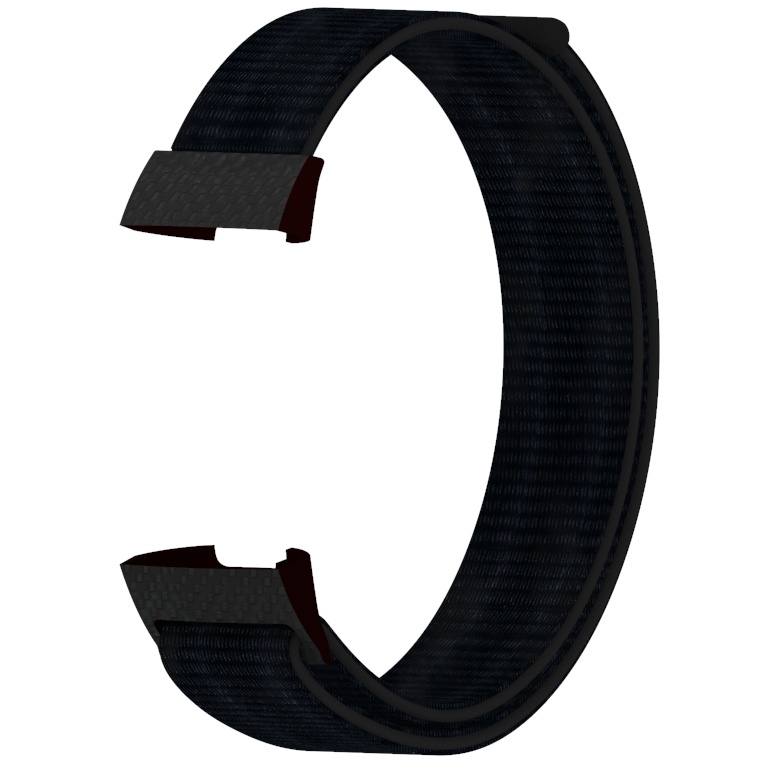 Fitbit Charge 3 &Amp; 4 Nylon Strap - Dark Black