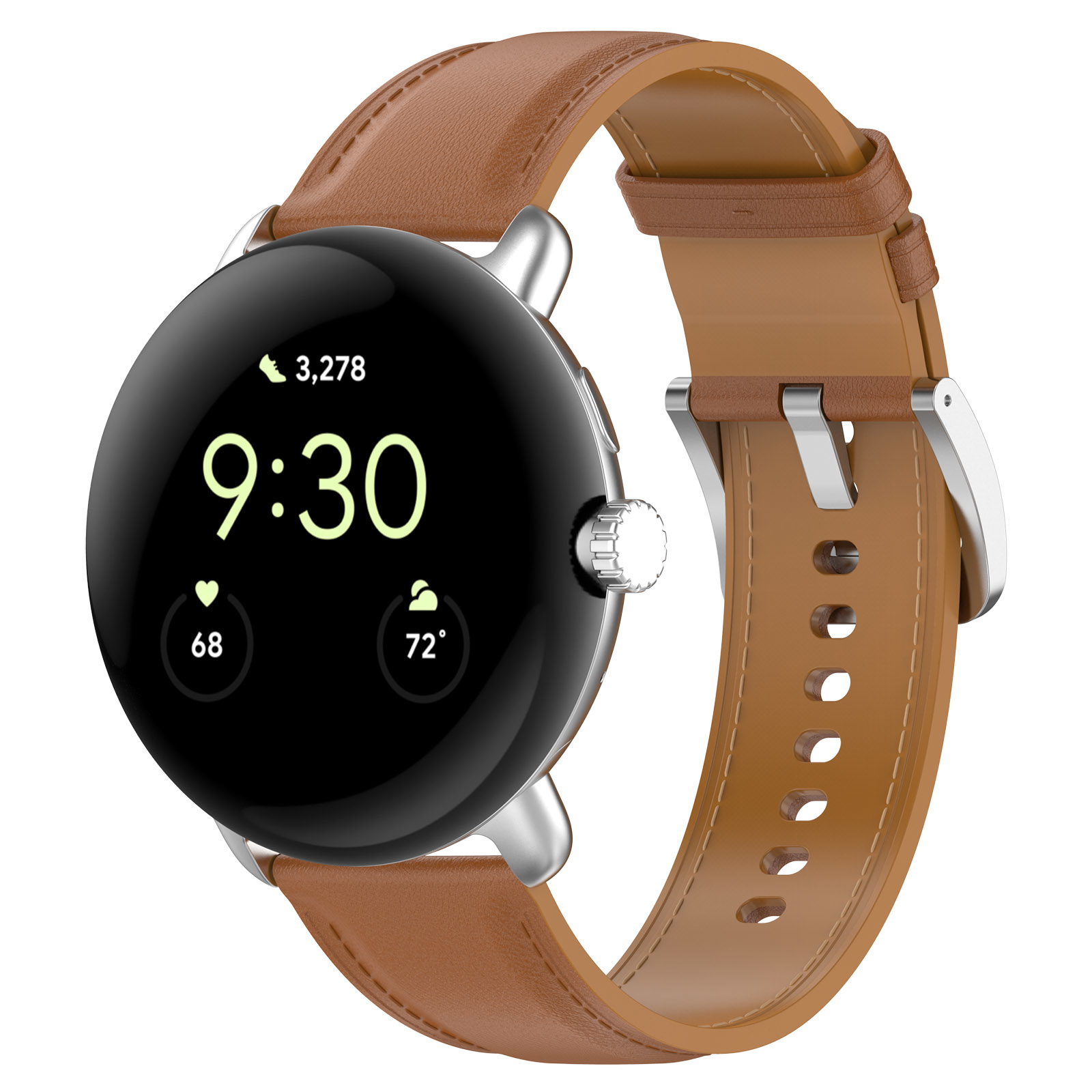 Google Pixel Watch Leather Strap - Light Brown