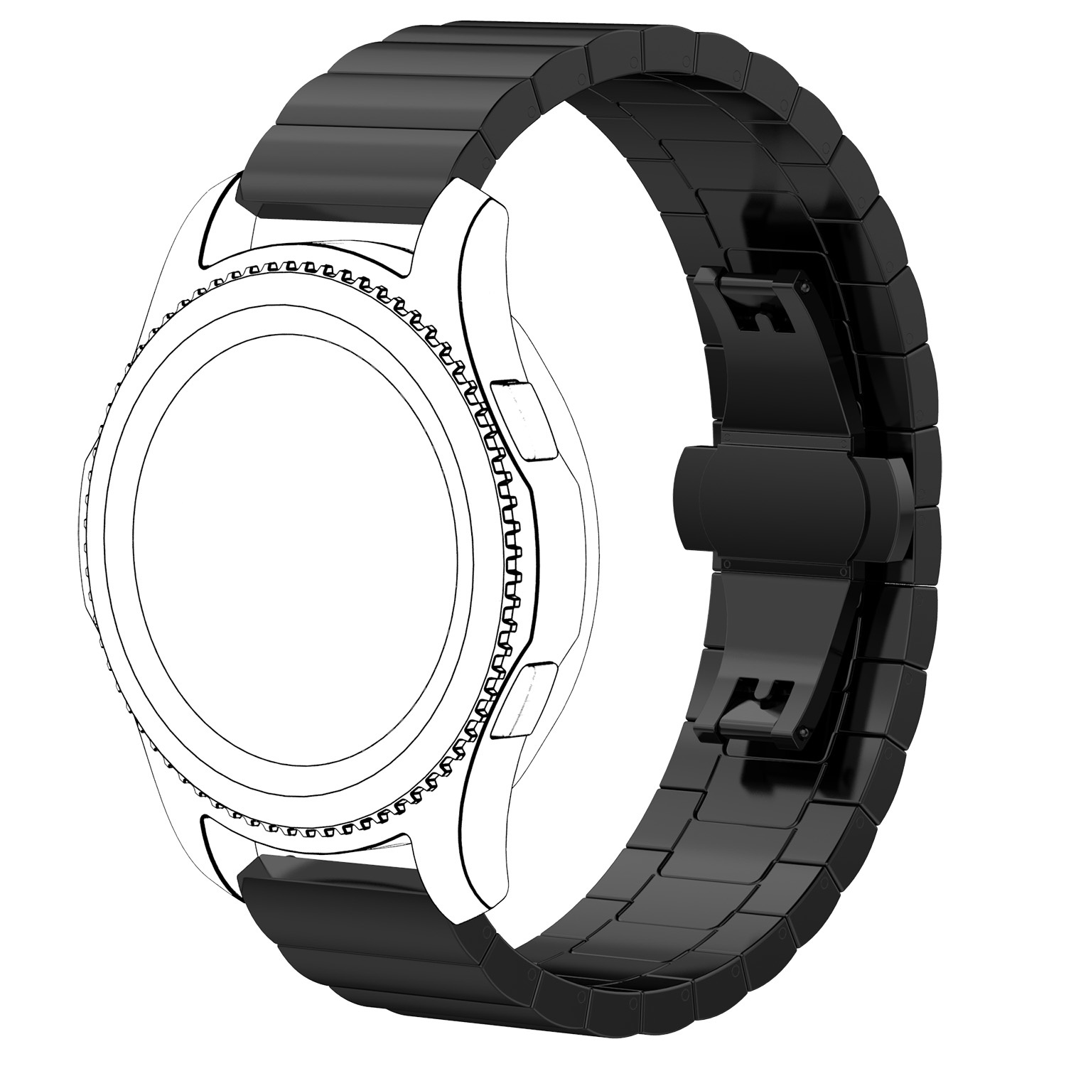 Garmin Vivoactive / Vivomove Steel Link Strap - Black