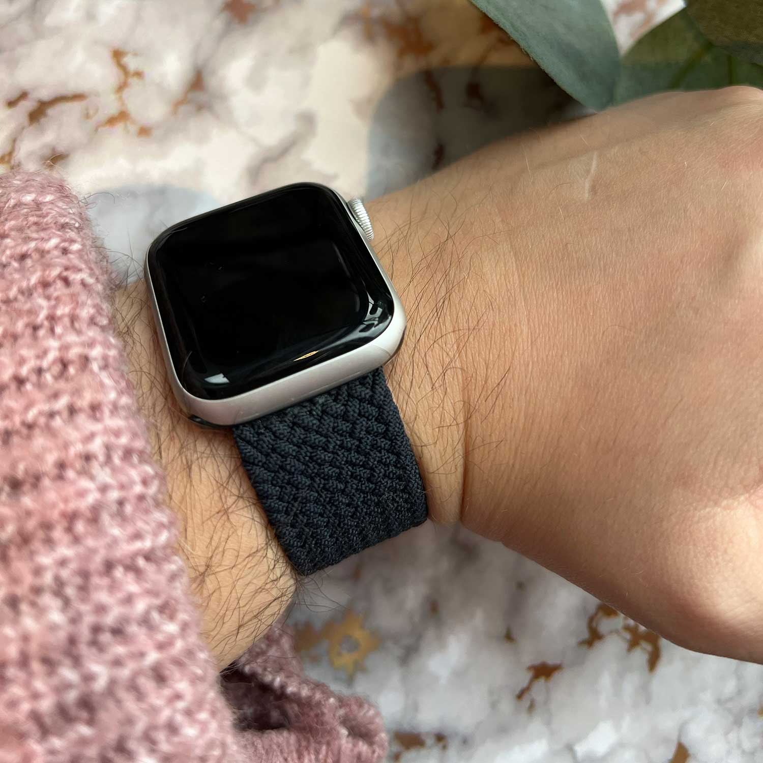 Apple Watch Nylon Braided Solo Loop Strap - Charcoal