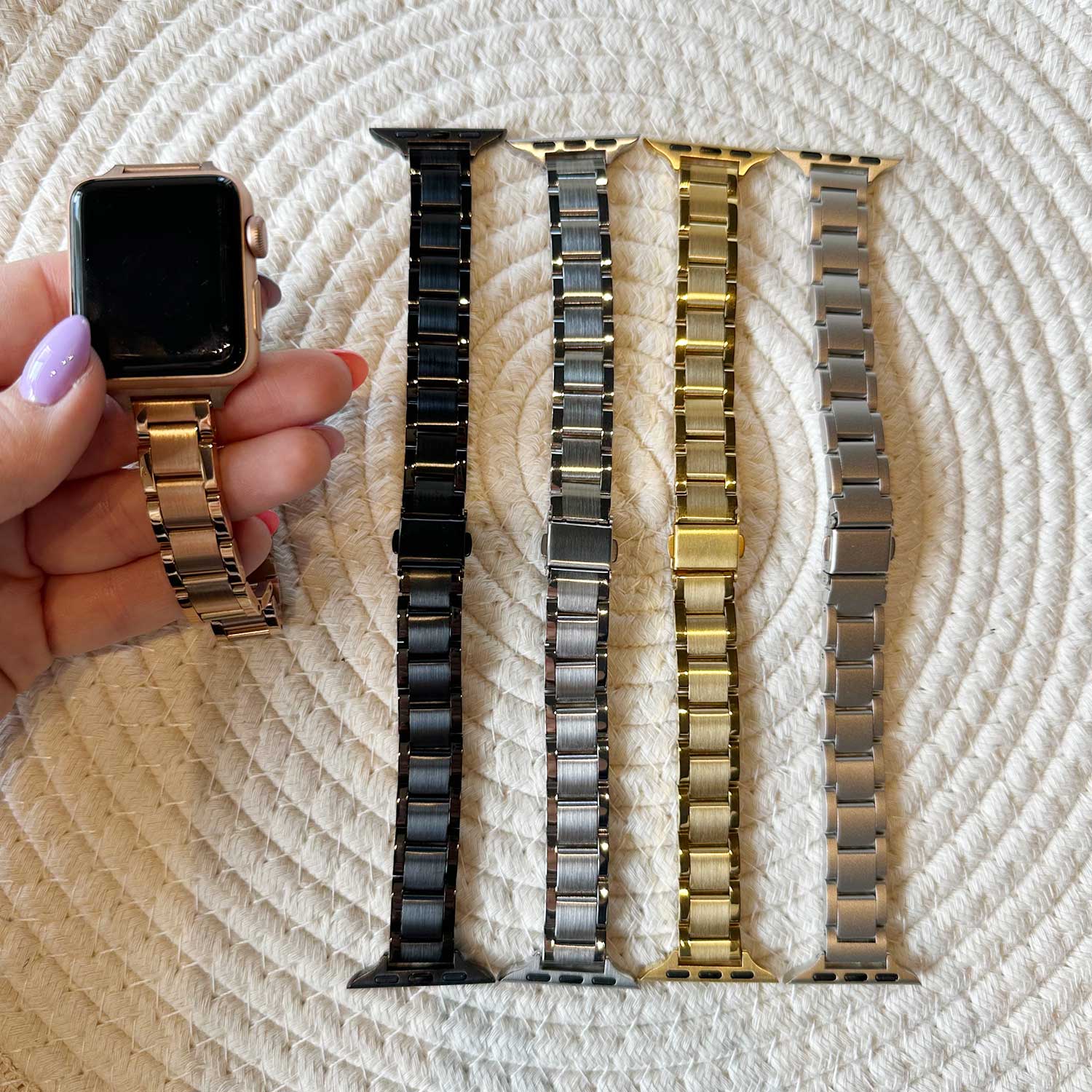 Apple Watch Thin Link Band Noor - Black