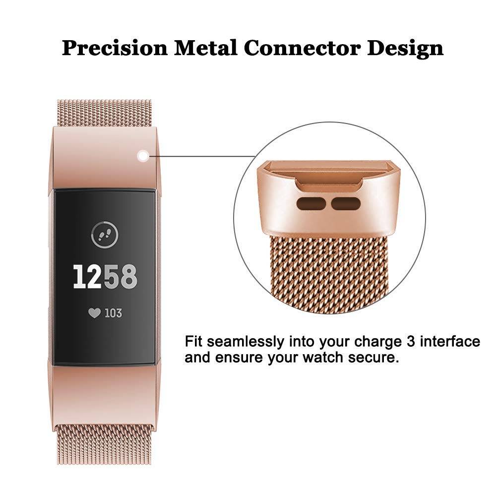 Fitbit Charge 3 &Amp; 4 Milanese Strap - Rose Gold