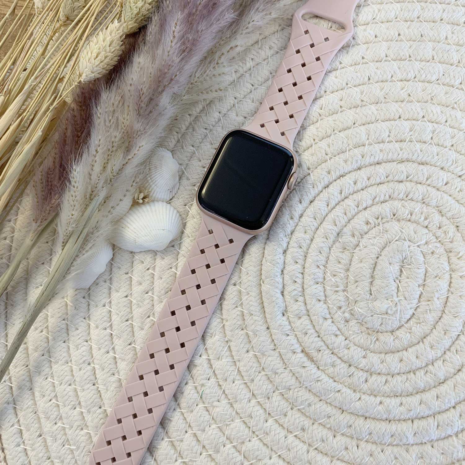 Apple Watch Sport Braided Strap - Pink Sand