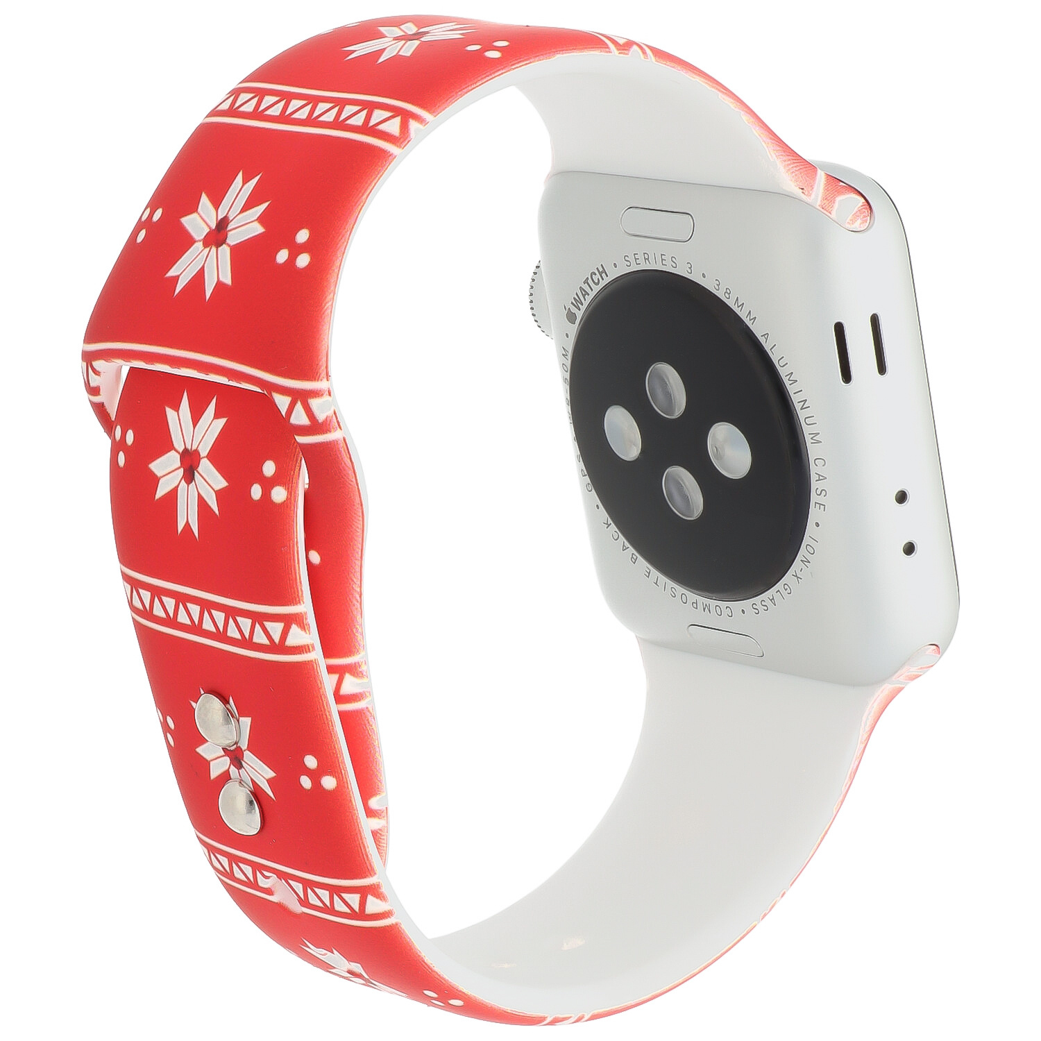 Apple Watch Print Sport Strap - Christmas Poinsettia Red