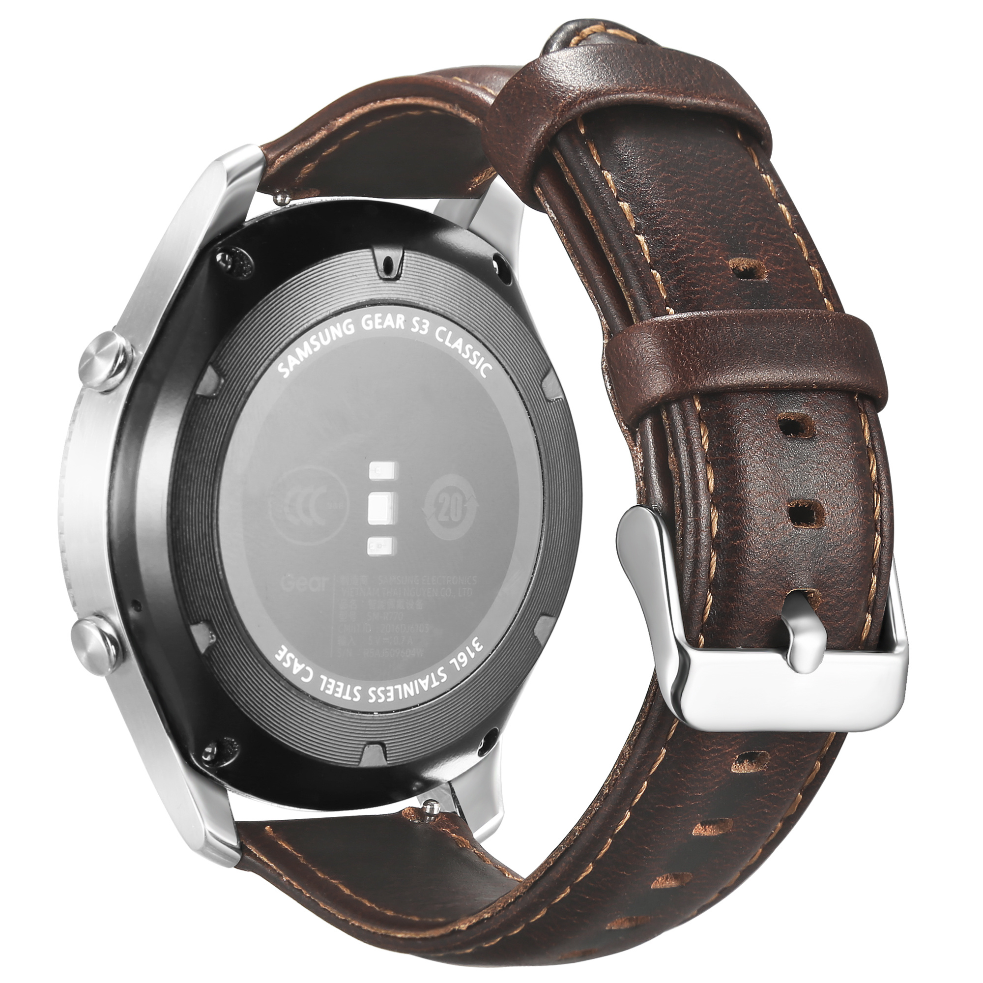 Huawei Watch Gt Genuine Leather Strap - Dark Brown