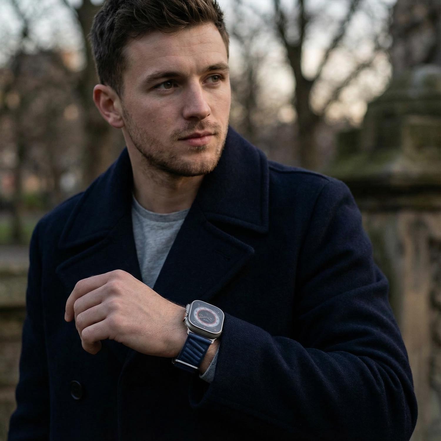 Apple Watch strap Averro - nylon - midnight blue