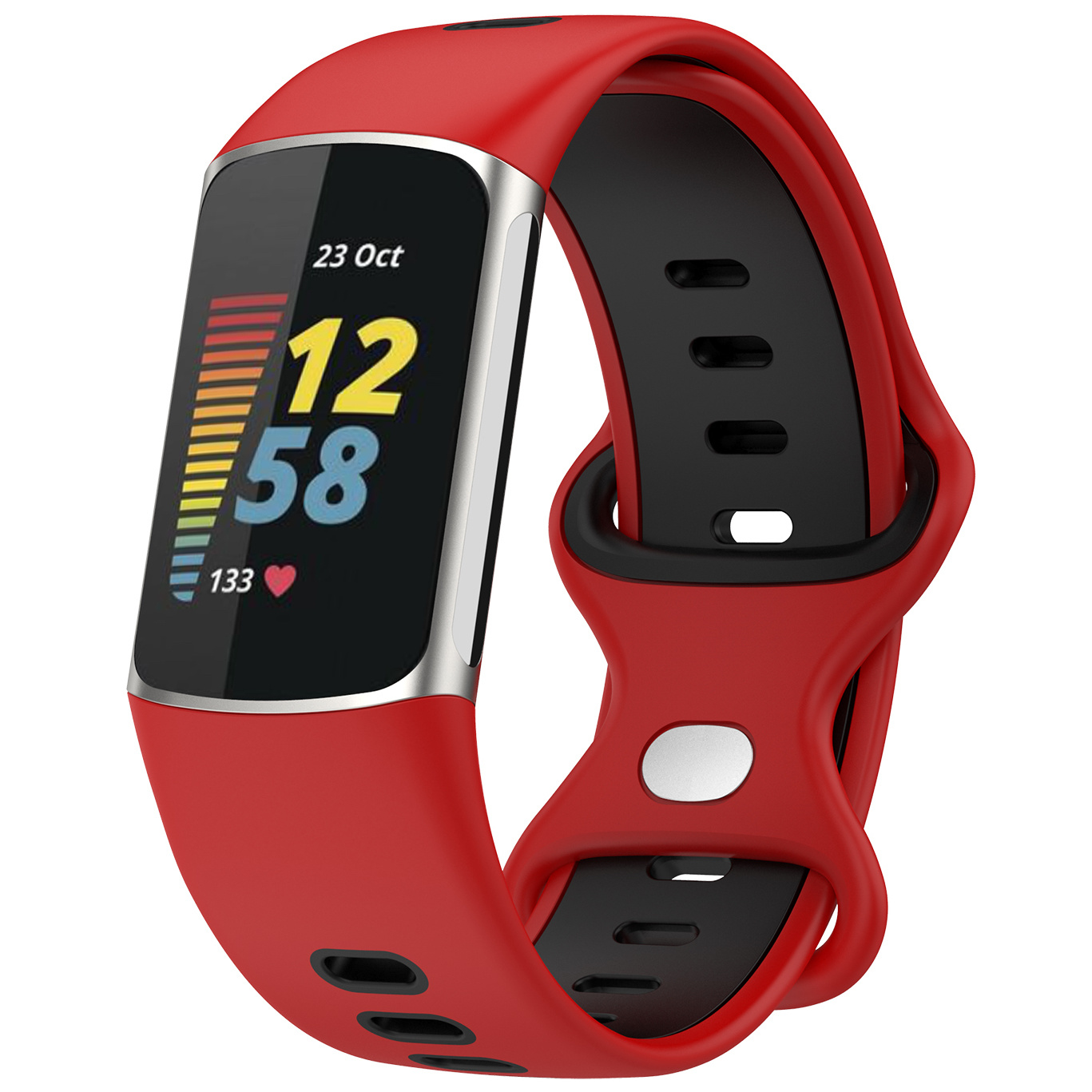 Fitbit Charge 5 Double Sport Strap - Red Black